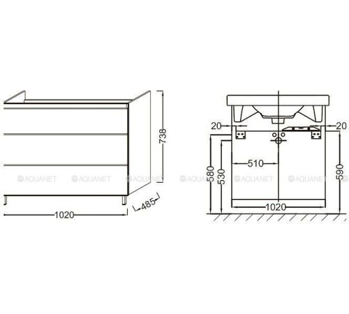 Тумба под раковину Jacob Delafon Odeon Up 102x48.5x73.8 см квебекский дуб EB994-E10