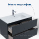 Тумба с раковиной Aquanet Алвита new 60 2 ящика антрацит 00273991