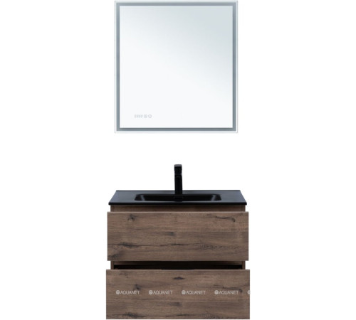 Тумба с раковиной Aquanet Алвита new 70 2 ящика дуб веллингтон табак 00335686