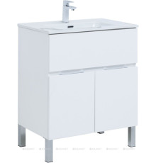 Тумба с раковиной Aquanet Алвита new 70 напольная 1 ящик 2 двери белый матовый 00306146