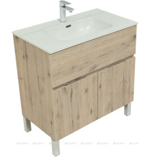 Тумба с раковиной Aquanet Алвита new 80 напольная 1 ящик 2 двери дуб веллингтон белый 00273994