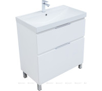 Тумба с раковиной Aquanet Алвита new 80 Flash напольная 2 ящика белый матовый 00345689