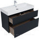 Тумба с раковиной Aquanet Бруклин 100 антрацит матовый 00312874