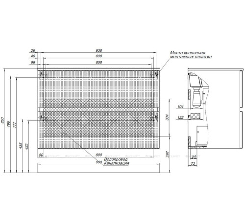 Тумба с раковиной Aquanet Джейн 100 раковина Фортуна маренго 00332522