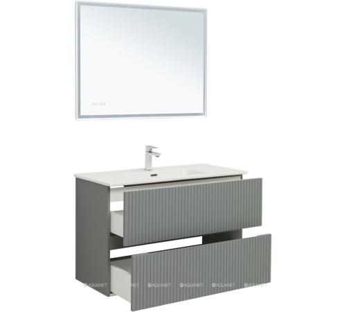 Тумба с раковиной Aquanet Джейн 100 раковина Фортуна мисти грин 00332517