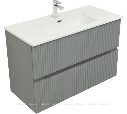 Тумба с раковиной Aquanet Джейн 100 раковина Фортуна мисти грин 00332517