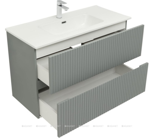 Тумба с раковиной Aquanet Джейн 100 раковина Фортуна мисти грин 00332517