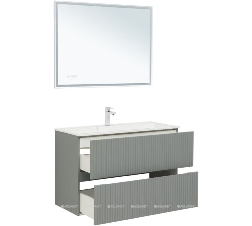Тумба с раковиной Aquanet Джейн 100 раковина Фортуна мисти грин 00332517