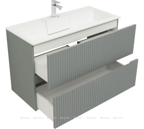 Тумба с раковиной Aquanet Джейн 100 раковина Фортуна мисти грин 00332517