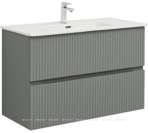 Тумба с раковиной Aquanet Джейн 100 раковина Фортуна мисти грин 00332517