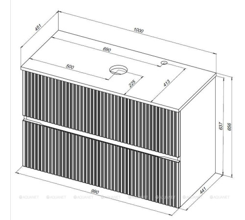 Тумба с раковиной Aquanet Джейн 100 раковина Фортуна мисти грин 00332517