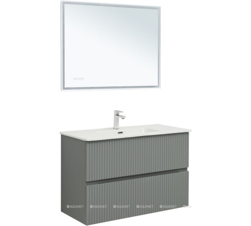 Тумба с раковиной Aquanet Джейн 100 раковина Фортуна мисти грин 00332517