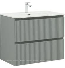 Тумба с раковиной Aquanet Джейн 80 мисти грин раковина Flat 00332534