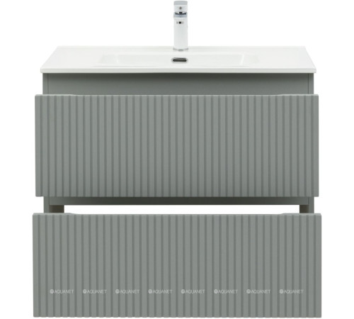 Тумба с раковиной Aquanet Джейн 80 мисти грин раковина Flat 00332534