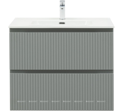 Тумба с раковиной Aquanet Джейн 80 мисти грин раковина Flat 00332534