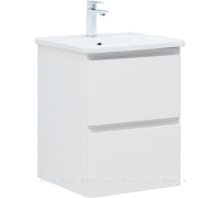 Тумба с раковиной Aquanet Эмбер 50 2 ящика белый матовый раковина Urban 00332505