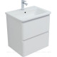Тумба с раковиной Aquanet Эмбер 60 2 ящика белый матовый раковина Urban 00332503