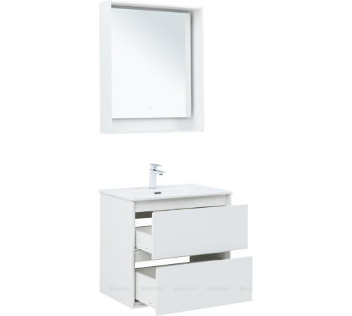 Тумба с раковиной Aquanet Милан 70 белый глянец 00340153