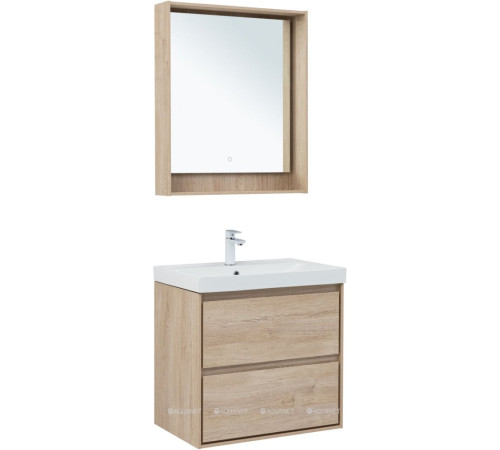 Тумба с раковиной Aquanet Милан 70 дуб светлый 00340168