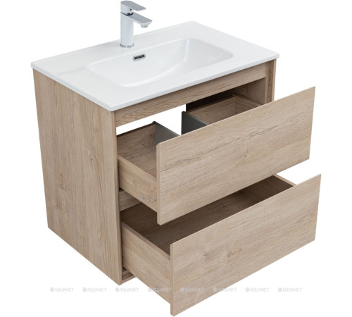 Тумба с раковиной Aquanet Милан 70 дуб светлый 00340168