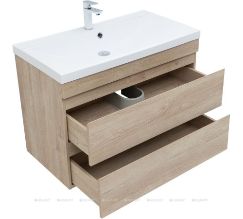 Тумба с раковиной Aquanet Нота New 90 дуб светлый 00335882