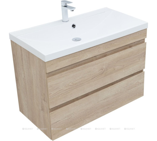Тумба с раковиной Aquanet Нота New 90 дуб светлый 00335882