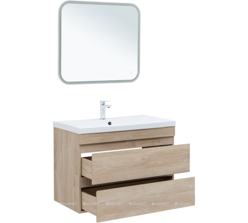 Тумба с раковиной Aquanet Нота New 90 дуб светлый 00335882