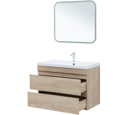 Тумба с раковиной Aquanet Нота New 90 дуб светлый 00335882