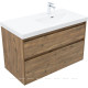 Тумба с раковиной Aquanet Nova Lite 2.0 100 R 2 ящика дуб рустикальный 00365913