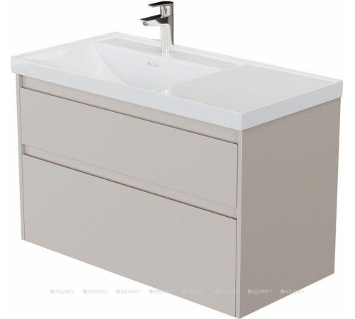 Тумба с раковиной Aquanet Nova Lite 2.0 90 L 2 ящика бежевый 00365921