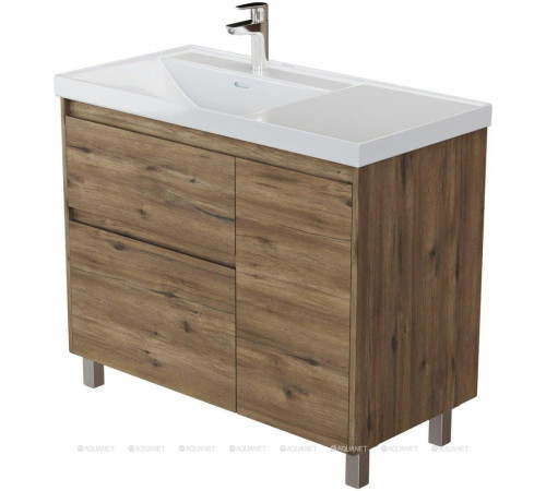 Тумба с раковиной Aquanet Nova Lite 2.0 90 L напольная дуб рустикальный 00365925