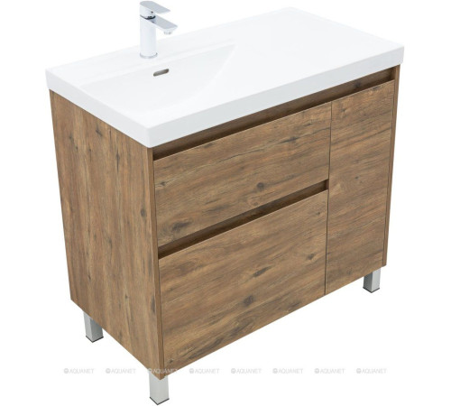 Тумба с раковиной Aquanet Nova Lite 2.0 90 L напольная дуб рустикальный 00365925