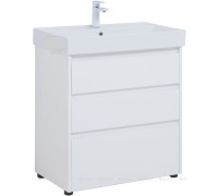 Тумба с раковиной Aquanet Nova Lite 75 3 ящика белый глянец 00307075