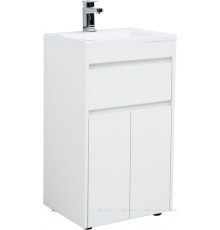 Тумба с раковиной Aquanet Токио 110 R напольная 1 ящик 2 фасада белый глянец 00239207