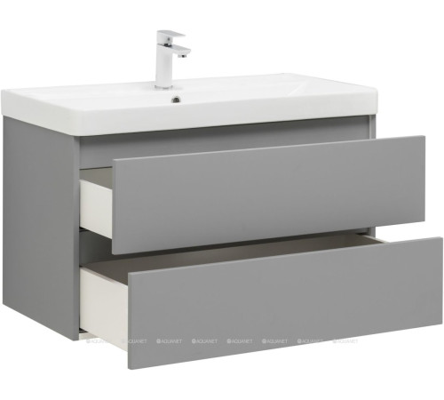 Тумба с раковиной Aquanet Вега 2.0 90 мисти грин 2 ящика с раковиной Ирис 00344748