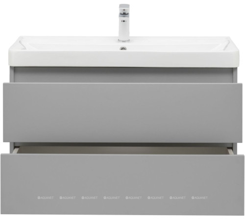 Тумба с раковиной Aquanet Вега 2.0 90 мисти грин 2 ящика с раковиной Ирис 00344748