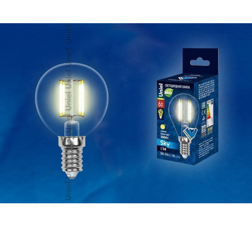 Лампа светодиодная Uniel CL PLS02WH E14 6Вт 3000K UL-00000197