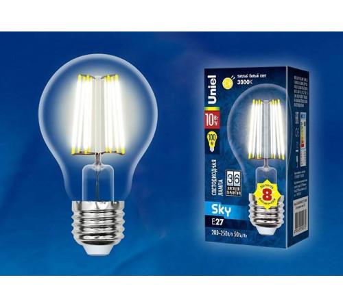 Лампа светодиодная Uniel CL PLS02WH E27 10Вт 3000K UL-00002625