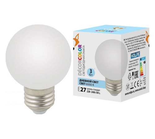 Лампа светодиодная Volpe E27 3Вт 6000K UL-00006956