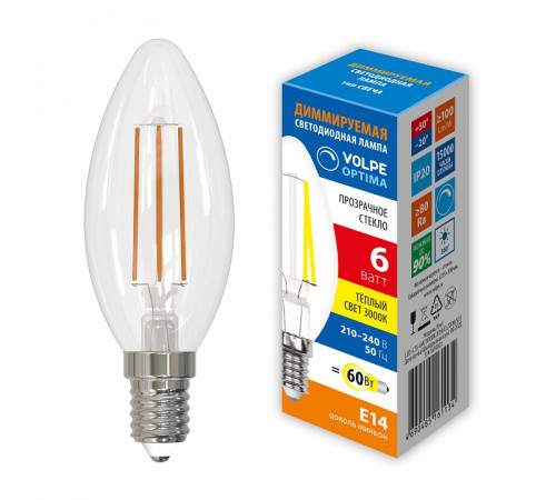 Лампа светодиодная Uniel OPTIMA DIM E14 6Вт 3000K UL-00009241