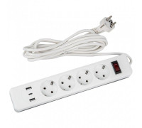 Сетевой фильтр Uniel S-GSR4-3 U2C1 WHITE/GREY UL-00012108