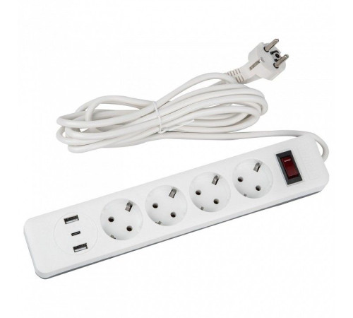 Сетевой фильтр Uniel S-GSR4-3 U2C1 WHITE/GREY UL-00012108