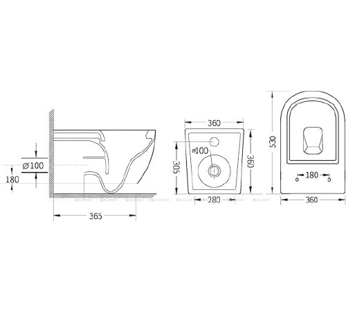 Унитаз подвесной безободковый Cezares RELAX Tornado с сиденьем микролифт CZR-3806-53-TH-TOR/SC