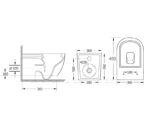 Унитаз подвесной безободковый Cezares RELAX система смыва Tornado CZR-38088-49-TH-TOR/SC