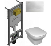 Комплект Jacob Delafon Vox унитаз подвесной с сиденьем и инсталляция с клавишей хром Set-VOX-CP