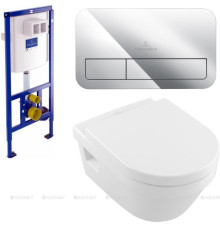 Унитаз подвесной Villeroy & Boch Architectura с сиденьем, инсталляцией и клавишей 307732