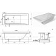 Ванна прямоугольная Aquanet BRIGHT STONE 1600х700 мм 00332876