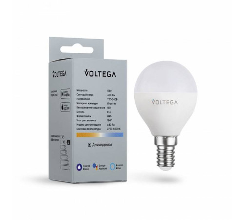 Лампа светодиодная с управлением через Wi-Fi Voltega Wi-Fi bulbs 2428