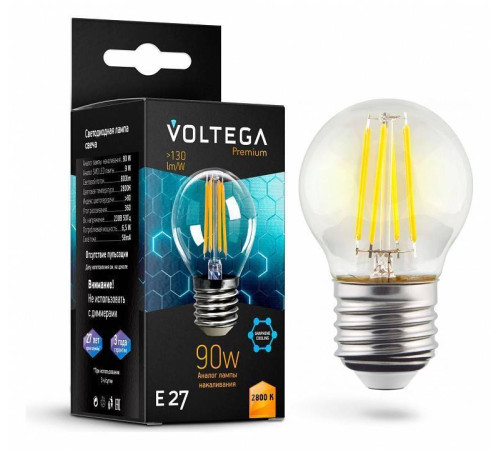 Лампа светодиодная Voltega Globe Graphene 9 Вт E27 4000 K 7138