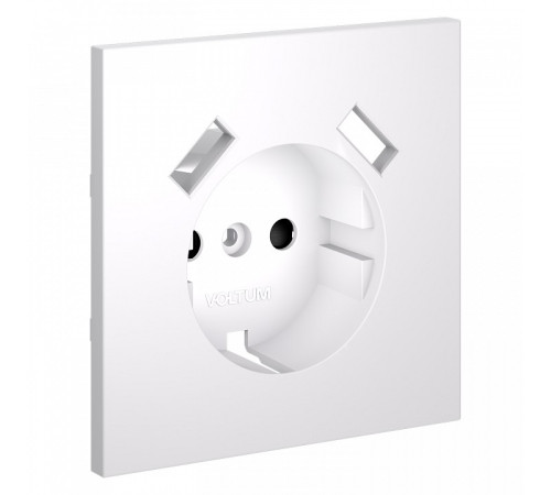 Накладка для розетки с заземлением и со шторками и 2хUSB type A Voltum S70 VLS000902